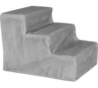 lionto Escalier pour chats avec revêtement en peluche, 46x36x34 cm, gris clair