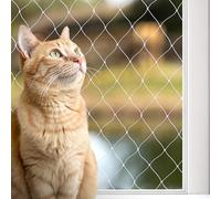 lionto Filet de Protection pour Balcon pour sécuriser Les Chats, Nylon Transparent 4x10 m, résistant aux intempéries pour Installation sans perçage, matériel de Montage et Instructions Inclus