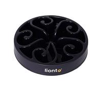 lionto Gamelle Anti-glouton pour Chiens et Chats, Ø 30 cm, Hauteur 7 cm, capacité jusqu'à 1500 g, gamelle antidérapante en Plastique Alimentaire, résistant au Lave-Vaisselle jusqu'à 100°, Noir