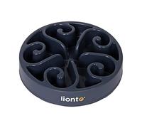 lionto Gamelle Anti-glouton pour Chiens et Chats, Ø 30 cm, Hauteur 7 cm, capacité jusqu'à 1500 g, gamelle antidérapante en Plastique Alimentaire, résistant au Lave-Vaisselle jusqu'à 100°, Gris