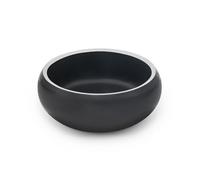 lionto Gamelle en Acier INOX, 2000 ML, Gamelle pour Chien avec Coussinet en Silicone antidérapant, Gamelle d'eau Inoxydable pour Chien et Chat, courbée, Lavable au Main, Noir