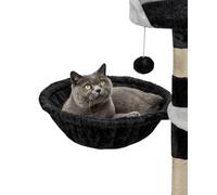 lionto Hamac en Peluche Douce pour Arbre à Chat, Ø 40 cm, Profondeur 15 cm, Couchage Douillet avec Filetage M8, Cadre en métal Robuste pour Petits et Grands Chats, Noir