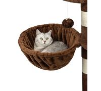 lionto Hamac en Peluche Douce pour Arbre à Chat, Ø 40 cm, Profondeur 25 cm, Couchage Douillet avec Filetage M8, Cadre en métal Robuste pour Petits et Grands Chats, Marron