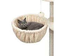 lionto Hamac en Peluche Douce pour Arbre à Chat, Ø 40 cm, Profondeur 25 cm, Couchage Douillet avec Filetage M8, Cadre en métal Robuste pour Petits et Grands Chats, Beige