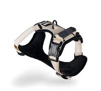 lionto Harnais pour Chien rembourré Anti-Traction Harnais réfléchissant Harnais de sécurité réglable, Taille S, Beige