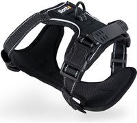 lionto Hundegeschirr gepolstert und reflektierend, Größe XL, schwarz
