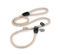 lionto Laisse Moxon pour Chien avec bloqueur, 170 cm, Beige | Laisse Moxon douce pour le pelage, avec collier intégré et anneau de blocage pour le dressage et les promenades