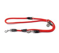 lionto Laisse Multifonction réglable pour Tous Les Chiens, Laisse bandoulière résistante aux intempéries jusqu'à 200 cm, Facile à Nettoyer avec mousquetons inoxydables, Rouge