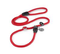 lionto Laisse Retriever Robuste et résistante aux intempéries pour Chiens de Toutes Tailles, Laisse et Collier en Un, 170 cm, Douce pour Le Pelage avec Stop intégré, Vegan, Rouge