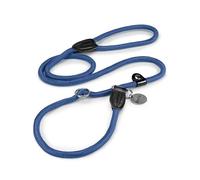 lionto Laisse Retriever Robuste et résistante aux intempéries pour Chiens de Toutes Tailles, Laisse et Collier en Un, 120 cm, Douce pour Le Pelage avec Stop intégré, Vegan, Bleu