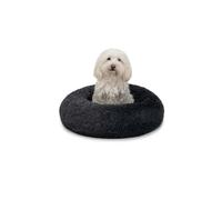 lionto Lit Donut pour Chiens et Chats, lit Rond Moelleux pour Petits et Grands Animaux domestiques, Ø50 cm, lit pour Chats en Peluche Doux, Coussin pour Chien avec Rembourrage Extra épais, Gris foncé