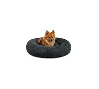 lionto Lit Donut pour Chiens et Chats, lit Rond Moelleux pour Petits et Grands Animaux domestiques, Ø60 cm, lit pour Chats en Peluche Doux, Coussin pour Chien avec Rembourrage Extra épais, Gris foncé