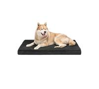 lionto Lit orthopédique pour Chiens, 112x81x8 cm, Coussin Robuste en Peluche Douce, Housse Lavable, antidérapant, imperméable, pour Petits et Grands Chiens et Chats, Noir