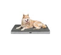 lionto Lit orthopédique pour Chiens, 112x81x8 cm, Coussin Robuste en Peluche Douce, Housse Lavable, antidérapant, imperméable, pour Petits et Grands Chiens et Chats, Gris