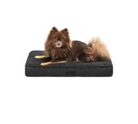 lionto Lit orthopédique pour Chiens, 60x40x8 cm, Coussin Robuste en Peluche Douce, Housse Lavable, antidérapant, imperméable, pour Petits et Grands Chiens et Chats, Noir