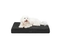 lionto Lit orthopédique pour Chiens, 76x51x8 cm, Coussin Robuste en Peluche Douce, Housse Lavable, antidérapant, imperméable, pour Petits et Grands Chiens et Chats, Noir
