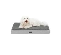 lionto Lit orthopédique pour Chiens, 76x51x8 cm, Coussin Robuste en Peluche Douce, Housse Lavable, antidérapant, imperméable, pour Petits et Grands Chiens et Chats, Gris
