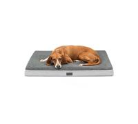 lionto Lit orthopédique pour Chiens, 91x69x8 cm, Coussin Robuste en Peluche Douce, Housse Lavable, antidérapant, imperméable, pour Petits et Grands Chiens et Chats, Gris