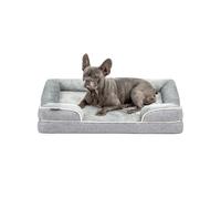 lionto Lit orthopédique pour Chien avec Bordure surélevée, 89x63x17 cm, Coussin Robuste en Flanelle Douce, Housse Amovible & Lavable, antidérapant, adapté aux Petits & Grands Chiens et Chats, Gris