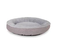 lionto Lit pour chat rond, tissu Oxford & peluche, 55 cm de diamètre, gris