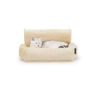 lionto Litière chauffante pour Chats avec revêtement en Peluche Douillet, avec Crochets métalliques adaptés à Tous Les radiateurs Courants, hamac pour Chat en matériau Confortable Lavable, Beige
