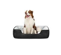 lionto Panier Chien 2-en-1, Aspect Daim, 110 x 80 cm, Noir/Gris | Panier réversible 2-en-1 en aspect daim, avec entrée accessible et matières faciles à entretenir pour chien ou chat
