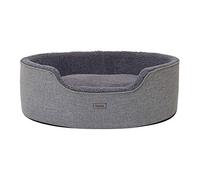 lionto Panier Chien avec Coussin réversible Panier Chat lit Chien Peluche Lavable, (L) 92x72 cm Gris