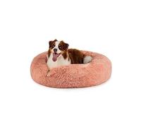 lionto Panier Donut en Peluche pour Chien et Chat, Ø 100 cm, Rose | Peluche douce, bord surélevé, rembourrage épais et dessous antidérapant pour un couchage confortable