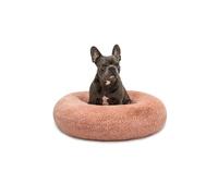 lionto Panier Donut en Peluche pour Chien et Chat, Ø 70 cm, Rose | Peluche douce, bord surélevé, rembourrage épais et dessous antidérapant pour un couchage confortable