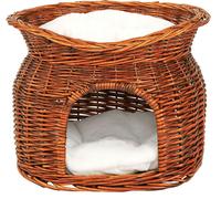 lionto Panier en osier pour chats, 55x39x43 cm, brun