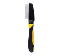 lionto Peigne pour Chien Peigne anti-puce Peigne pour chats Peigne anti-parasites pour Chiens et Chats Peigne anti-poussière Peignes contre les poux Peigne démêlant Noir/Jaune