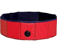 lionto Piscine pour chiens avec valve de vidange, 80 cm de diamètre, hauteur 20 cm, rouge/bleu