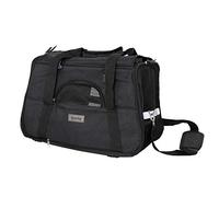 lionto Sac de Transport Pliable pour Chien et Chat, 49 x 27 x 32 cm, Noir | Sac de voyage en tissu Oxford avec coussin doux, fenêtres en filet, poignées et bandoulière pour voiture et vétérinaire