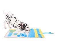 lionto Tapis de fouille pour Chiens et Chats, Tapis d'activité pour réduire Le Stress et stimuler la Concentration, 100x60 cm, en Polaire Lavable en Machine avec Dessous antidérapant, Jaune/Bleu