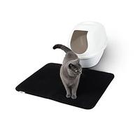 lionto Tapis de litière pour chat avec couche antidérapante, 76x61x1,3 cm, tapis de litière pour chat imperméable et facile à nettoyer, capture efficace de la litière en design nid d'abeille, noir