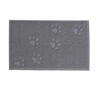 lionto Tapis de litière pour chat en PVC, 40 x 60 cm, gris | Surface douce pour les pattes, base antidérapante et PVC facile à nettoyer pour retenir la litière au quotidien