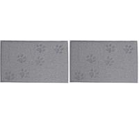 lionto Tapis de litière PVC robuste, PVC 40x60 cm, tapis de toilette de chat facile à nettoyer, tapis pour litière de chat garde l'appartement propre, doux pour les pattes de chats, antidérapant, gris