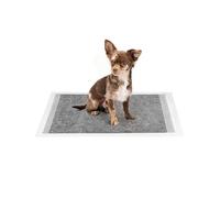 lionto Tapis d'entraînement pour Chiens en Fibre de Carbone à 6 Couches avec Bandes adhésives, 100 pièce 60x60 cm, Grande capacité d'absorption pour Animaux Malades et incontinents, Noir/Blanc