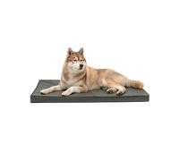 lionto Tapis orthopédique pour Chien avec Mousse mémoire, Coussin Protecteur pour Les articulations en Simili Cuir Facile d'entretien, 118x80 cm, Housse Amovible et Dessous antidérapant, Gris