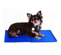 lionto Tapis rafraîchissant pour Chiens et Chats, 50x40 cm, Couverture rafraîchissante Pliable sans électricité, Refroidissement par Contact corporel Lors des journées Chaudes, Nettoyage Facile, Bleu