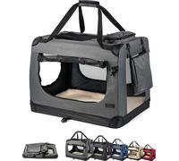 lionto textile dog carrier, 70x52x50 cm, grey