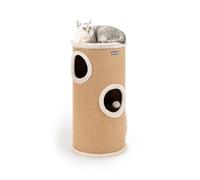 lionto Griffoir en Jute avec Balle de Jeu & Bord en Peluche, Hauteur 70 cm, Arbre à Chat Stable pour Petits & Grands Chats, Parfait pour Griffes & Jeu, cachettes Multiples, Ø 36 cm, Beige.