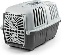 lionto Boîte de Transport en Plastique recyclé pour Chiens et Chats, Boîte de Transport pour Animaux de Compagnie, Boîte pour Petits Animaux, 48x31,5x33 cm, Anthracite
