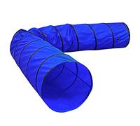 lionto Tunnel d’extérieur Robuste pour Grands & Petits Chiens, 500x60 cm, Tunnel de Jeu Pliable pour Enfants avec piquets, en matériau résistant, Tunnel d’agilité Stable avec Sac de Transport, Bleu