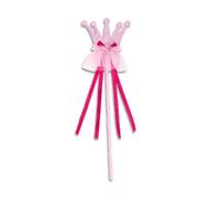 Liontouch - Baguette Magique de Reine Rosa pour Filles - Dès 3 Ans | Baguette Rose avec Rubans Rouges & Motif Couronne | Accessoire Magique pour Déguisements, Costumes & Jeux de Conte de Fées