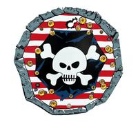 Liontouch - Bouclier Pirate - Capitaine Rayure Rouge - 3-8 Ans | Jouet en Mousse pour Petits Garçons avec Motif Crâne - Accessoire Idéal pour Déguisements et Costumes pour Naviguer dans Les Caraibes