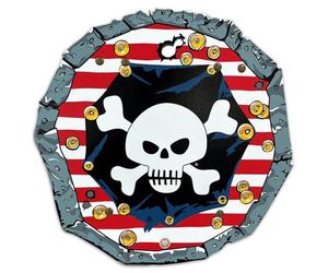 Liontouch - Bouclier Pirate - Capitaine Rayure Rouge - 3-8 Ans | Jouet en Mousse pour Petits Garçons avec Motif Crâne - Accessoire Idéal pour Déguisements et Costumes pour Naviguer dans Les Caraibes