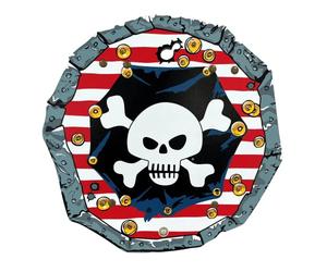 Liontouch - Bouclier Pirate - Capitaine Rayure Rouge - 3-8 Ans | Jouet en Mousse pour Petits Garçons avec Motif Crâne - Accessoire Idéal pour Déguisements et Costumes pour Naviguer dans Les Caraibes