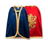 Liontouch - Capes de Chevalier Noble, Bleu et Rouge | Âge 3-8 Ans - Taille Unique | Manteaux de Jeu pour Enfants avec Thème du Lion Doré | Déguisements et Costumes Royaux pour Enfants