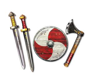 Liontouch - Coffret Viking, Épées, Bouclier & Hache - 3 Ans+ |Jouet de Guerrier Authentique du Maître Artisan Sven pour Le Jeu de Rôle des Garçons | Armes Médiévales pour Déguisements de Berserker